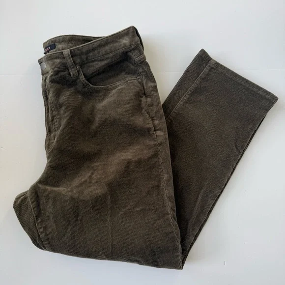 Quince Organic Stretch Corduroy Straight Leg Pants Seaweed Green 16 - Picture 2 of 6